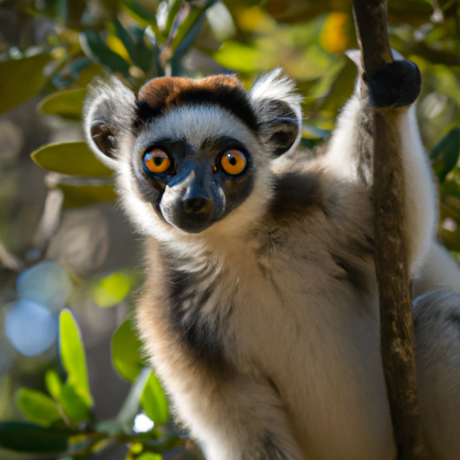 תמונה של למור בר יושב על עץ במדגסקר