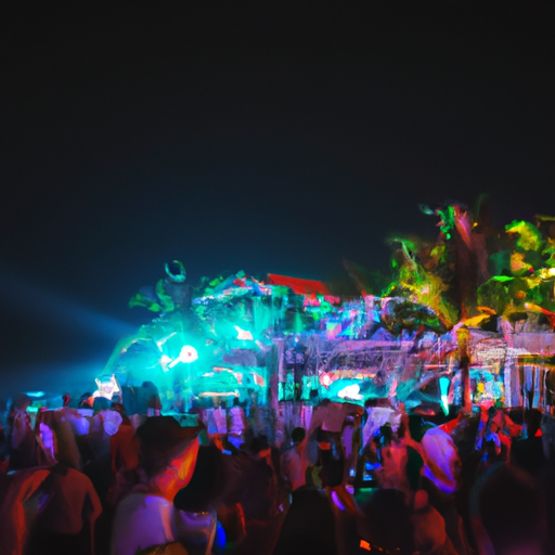 תמונה של מועדון חוף בפטאיה, עם אנשים רוקדים ונהנים מחיי הלילה