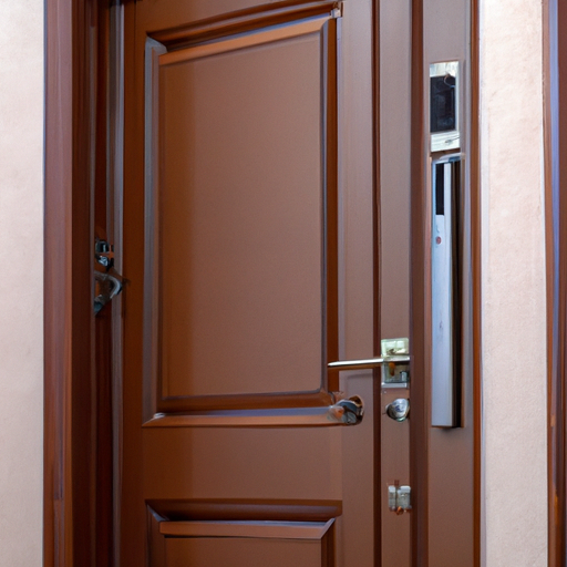 1. A picture of a bullet proof door installed in a residential property.