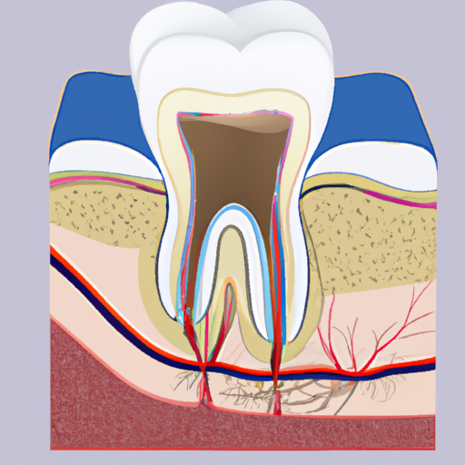 איור המראה את המבנה של שן בריאה