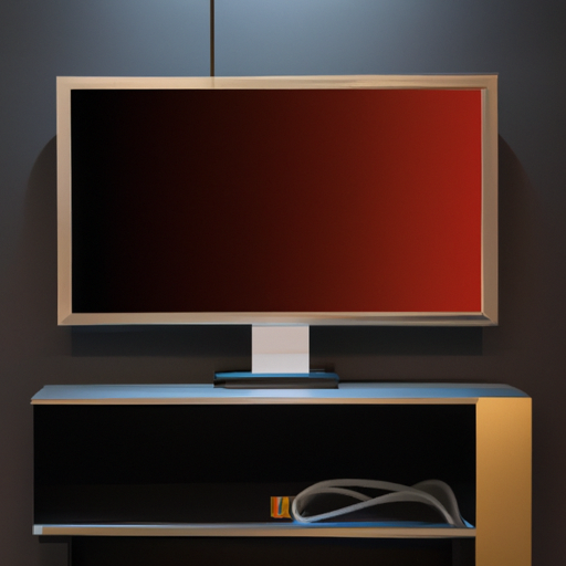 3. תמונה של טלוויזיה בעלת מסך שטוח תוך שימוש בשקע שקוע לניהול כבלים.